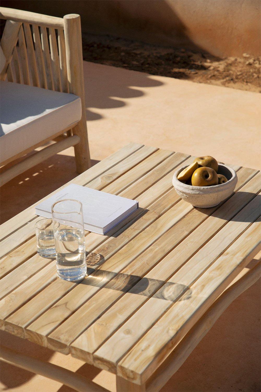 Sklum Table Basse De Jardin Rectangulaire 120x80 Cm En Bois De Teck Narel