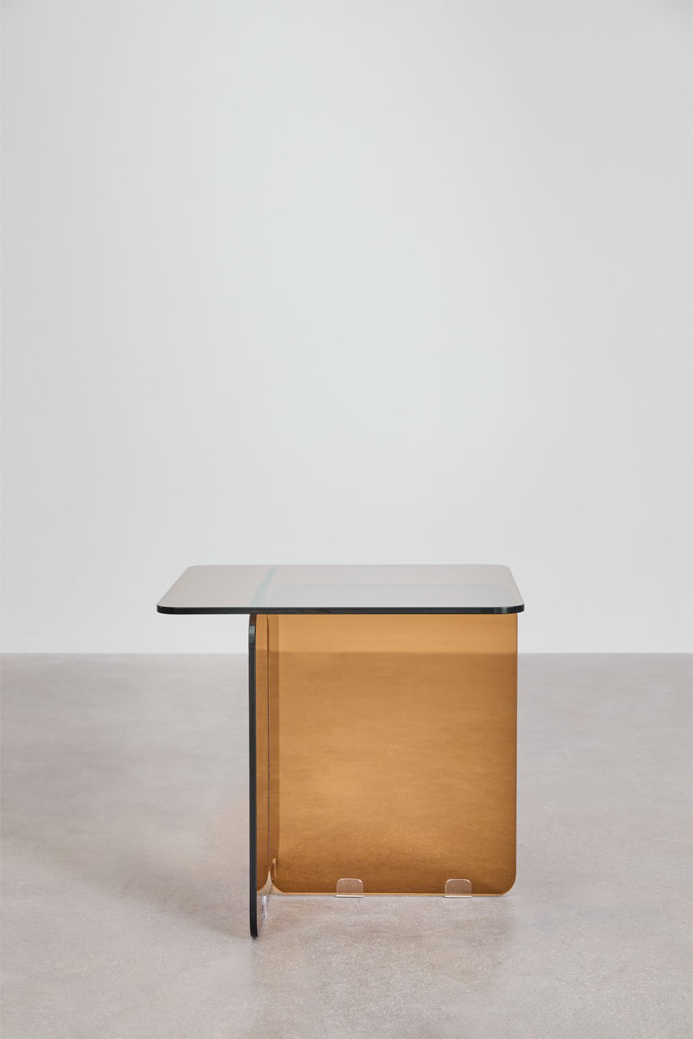 Sklum Table D'appoint Carrée 50x50 Cm En Verre Trempé Eliana