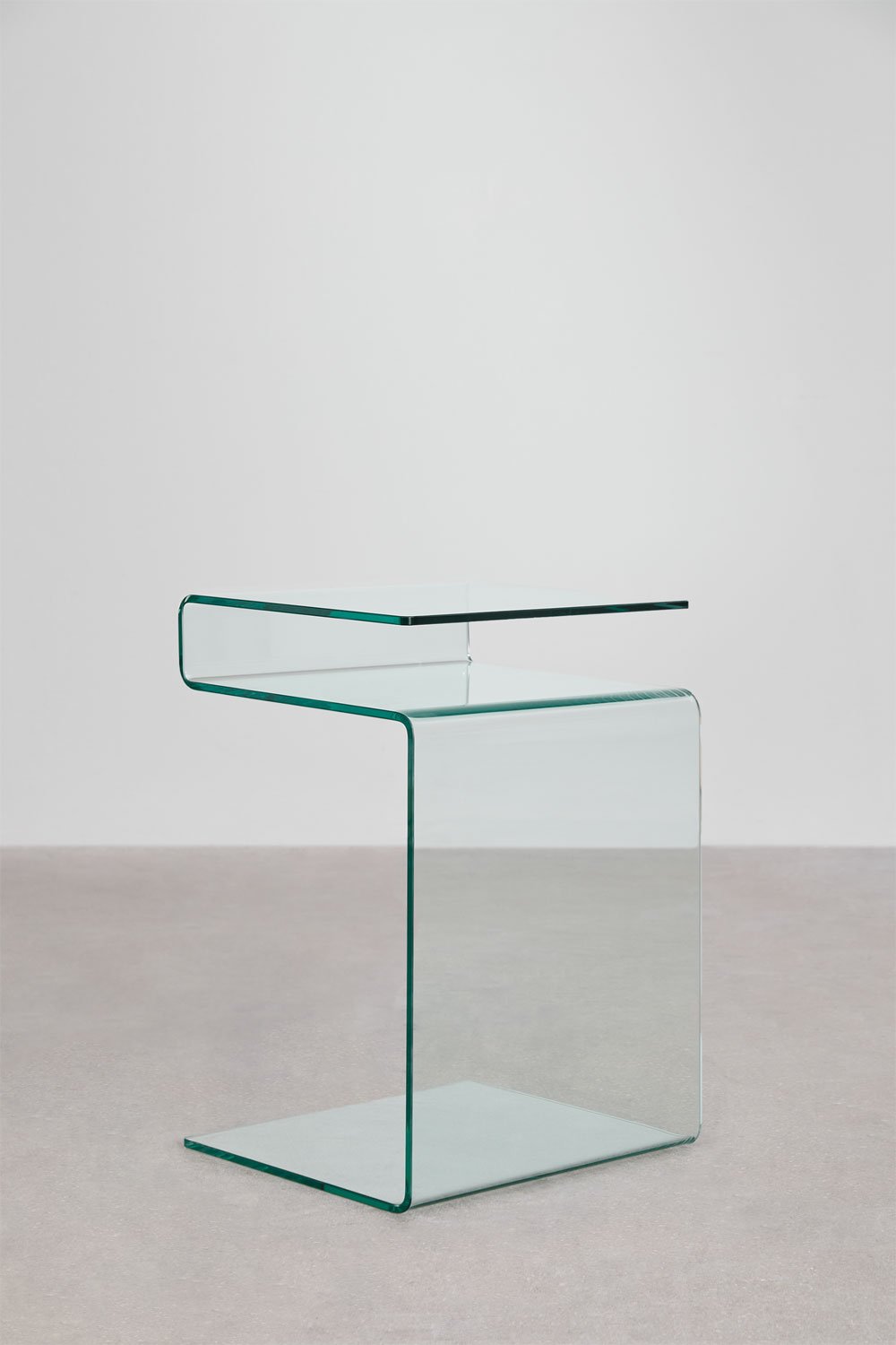 Sklum Table D'appoint Rectangulaire 40x35 Cm En Verre Trempé Diora