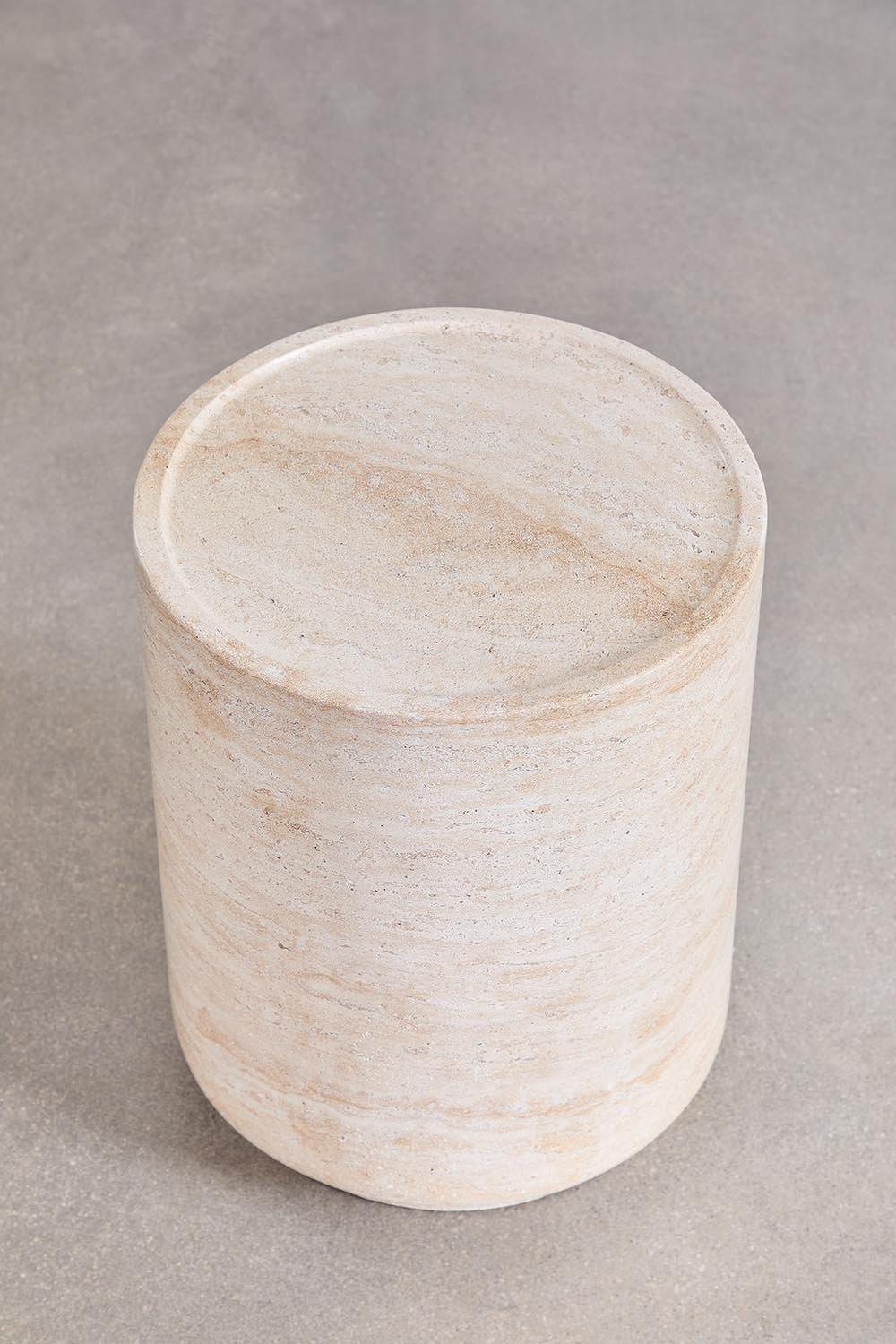 Sklum Table D'appoint Ronde En Ciment Aspect Travertin (Ø35 Cm) Darwys