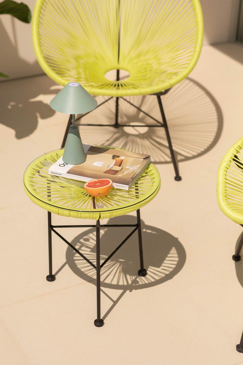 sklum Table d'appoint ronde Ø45 cm en métal et polyéthylène Acapulco