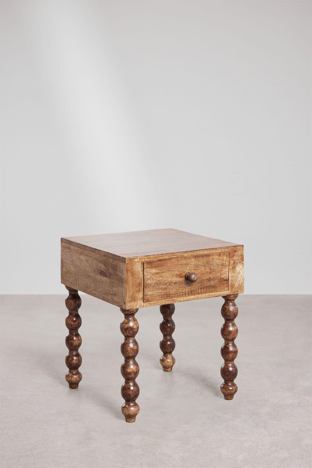 Sklum Table De Chevet 45x50 Cm En Bois De Manguier Tessaia