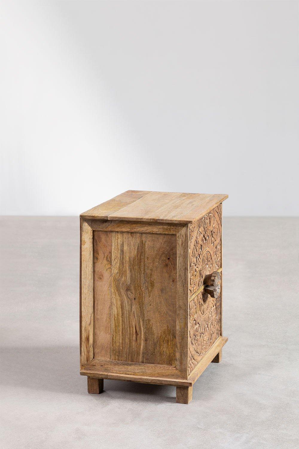 Sklum Table De Chevet En Bois De Manguier Avec Tiroirs Wiluna