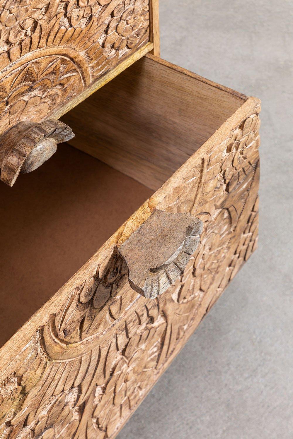 Sklum Table De Chevet En Bois De Manguier Avec Tiroirs Wiluna