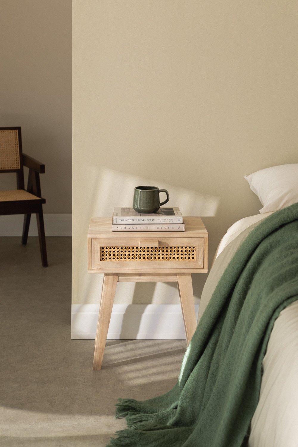 sklum Table de chevet en bois Ralik Design avec tiroir