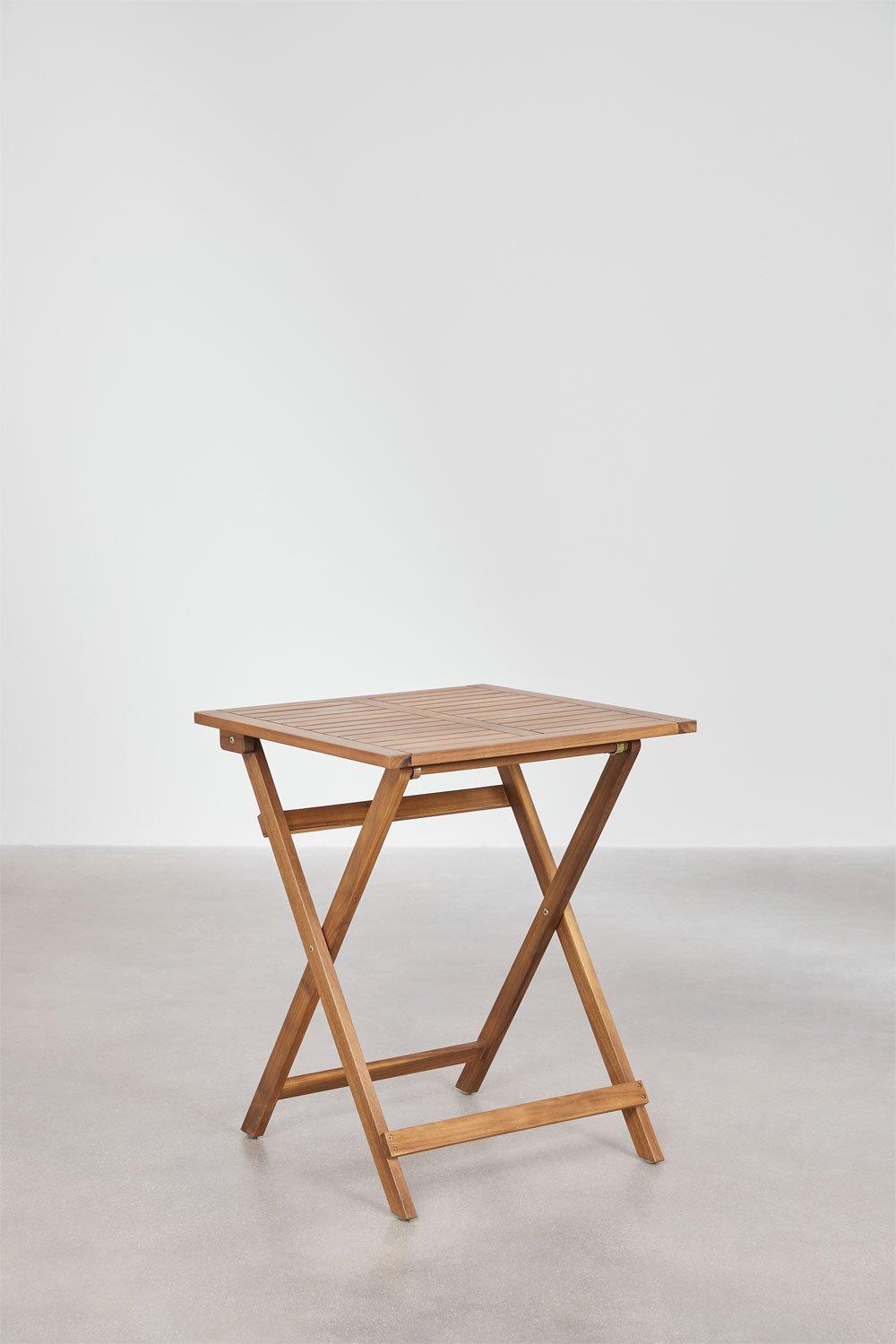Sklum Table De Jardin Carrée 60x60 Cm Pliable En Bois D'acacia Delawer