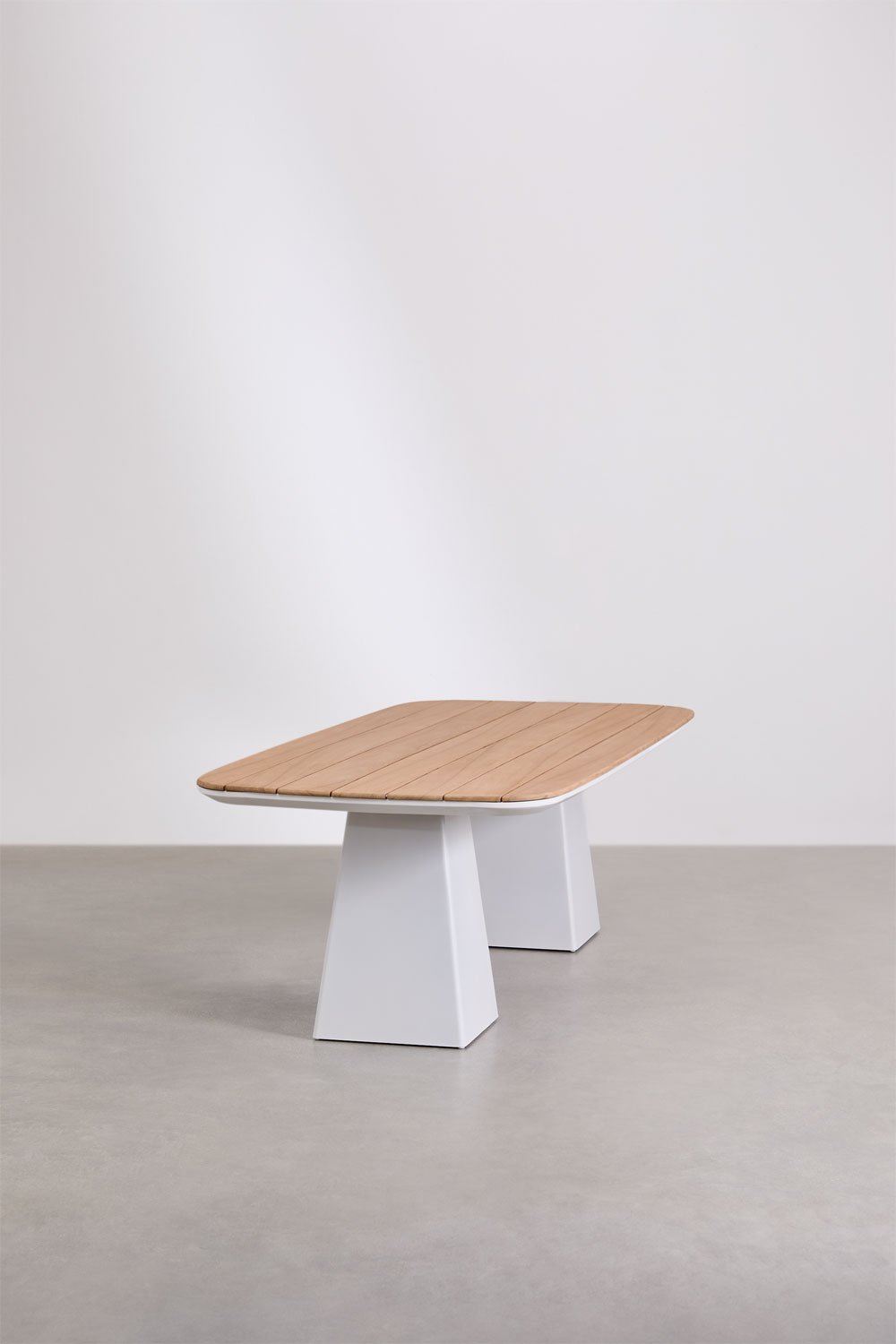 Sklum Table De Jardin En Aluminium Et Bois De Teck Inkeri