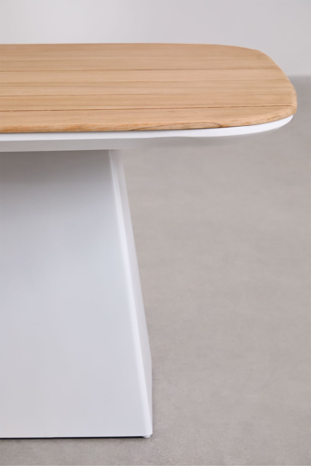 Sklum Table De Jardin En Aluminium Et Bois De Teck Inkeri