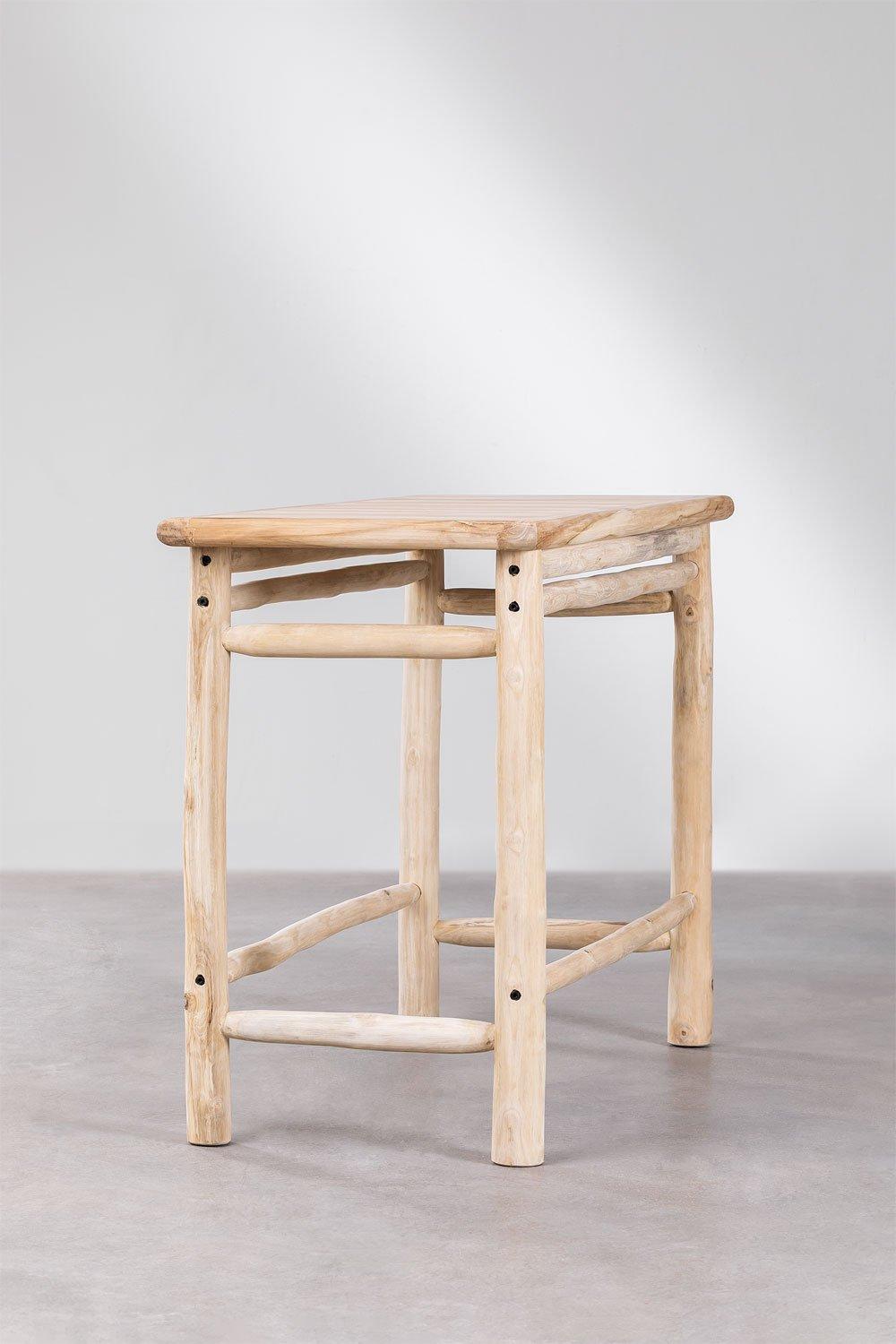 Sklum Table De Jardin Haute Rectangulaire 135x65cm En Bois De Teck Narel