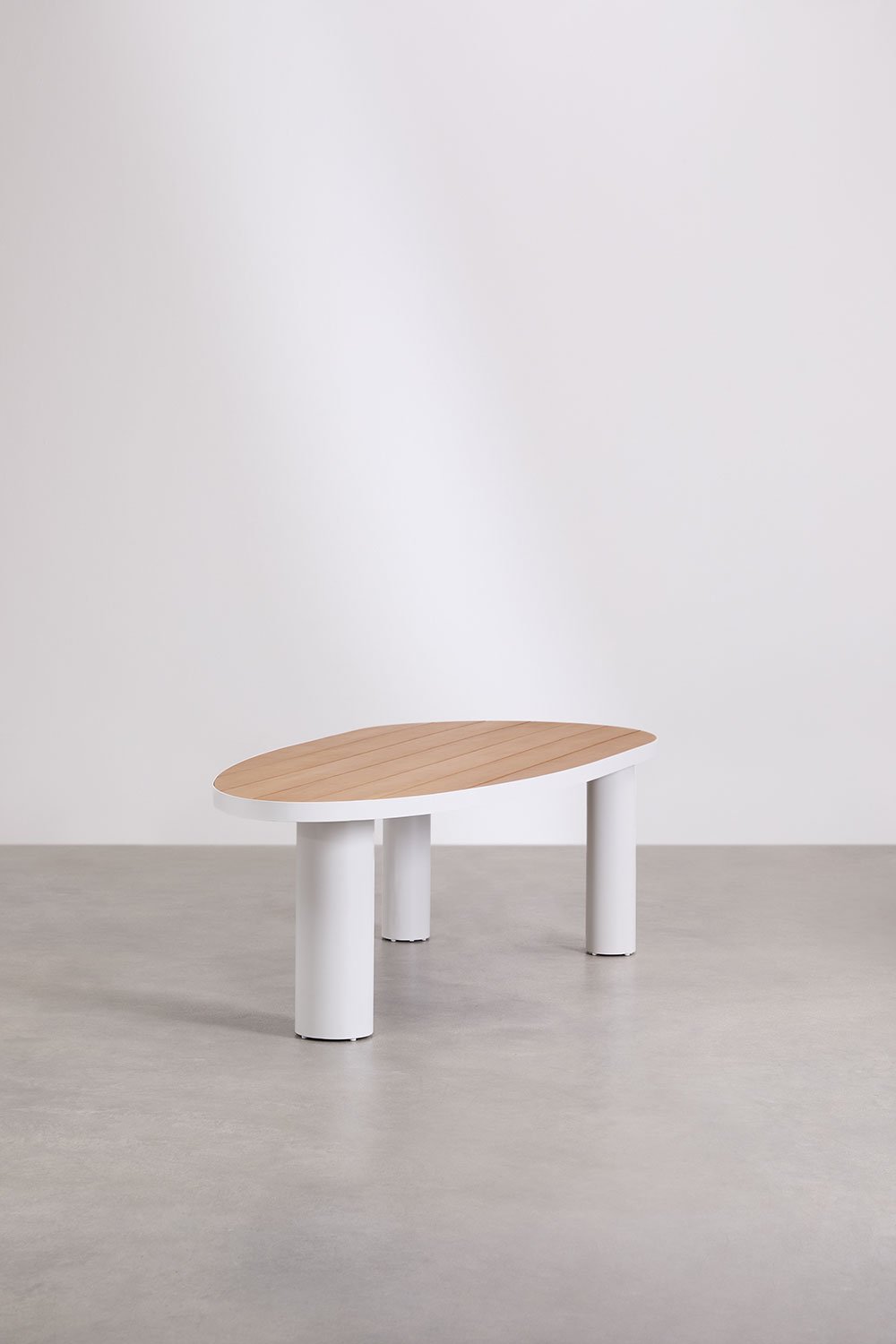 Sklum Table De Jardin Ovale 260x110 Cm En Aluminium Et Bois De Teck Taneli