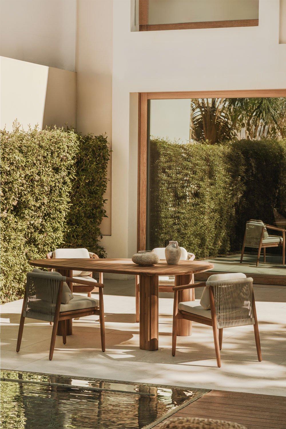 sklum Table de jardin ovale Danara en bois d'acacia