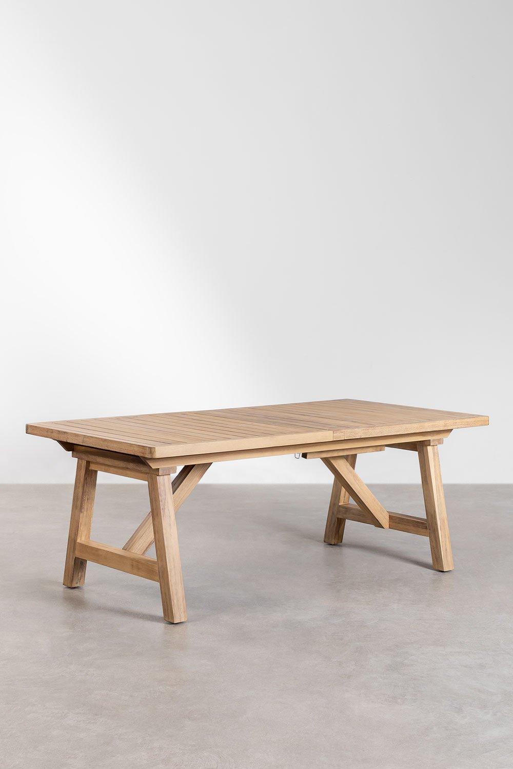 Sklum Table De Jardin Rectangulaire 200-250-300x100 Cm Extensible En Bois D'acacia Dubai