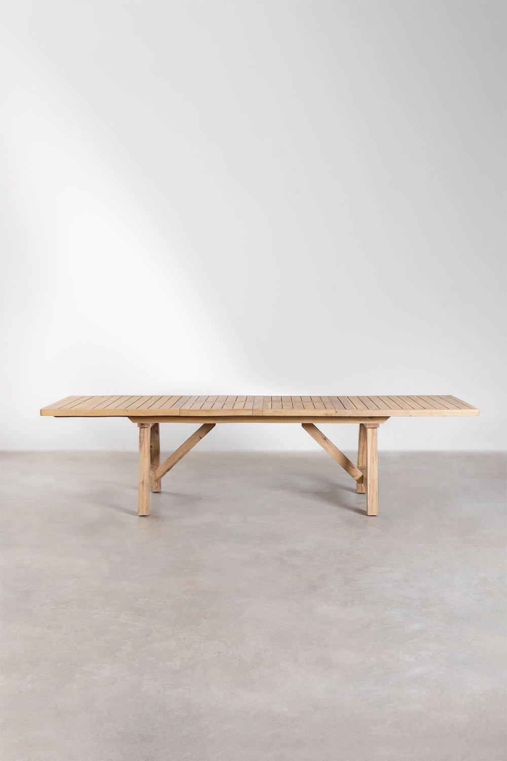 Sklum Table De Jardin Rectangulaire 200-250-300x100 Cm Extensible En Bois D'acacia Dubai