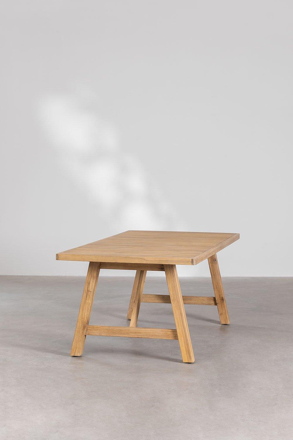 Sklum Table De Jardin Rectangulaire 200x100 Cm En Bois D'acacia Dubai