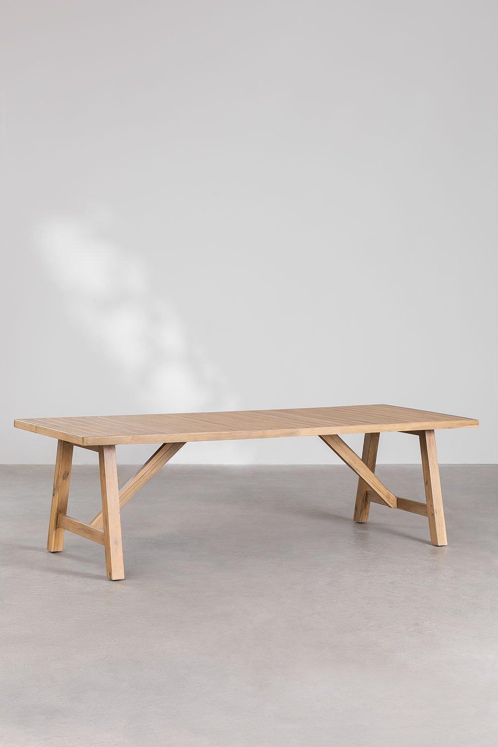 Sklum Table De Jardin Rectangulaire 260x100 Cm En Bois D'acacia Dubai