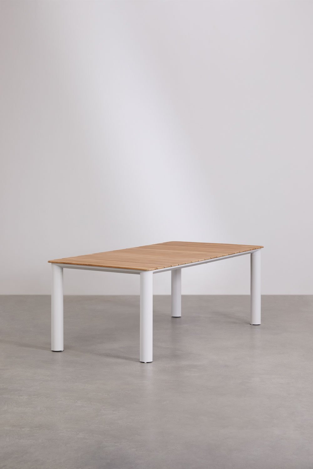 Sklum Table De Jardin Rectangulaire En Aluminium Et Bois De Teck Sirka