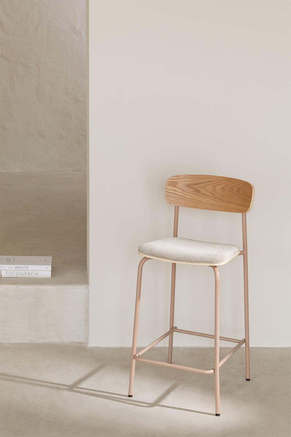 sklum Tabouret empilable de 65 cm de haut en fer et bois Wilpier