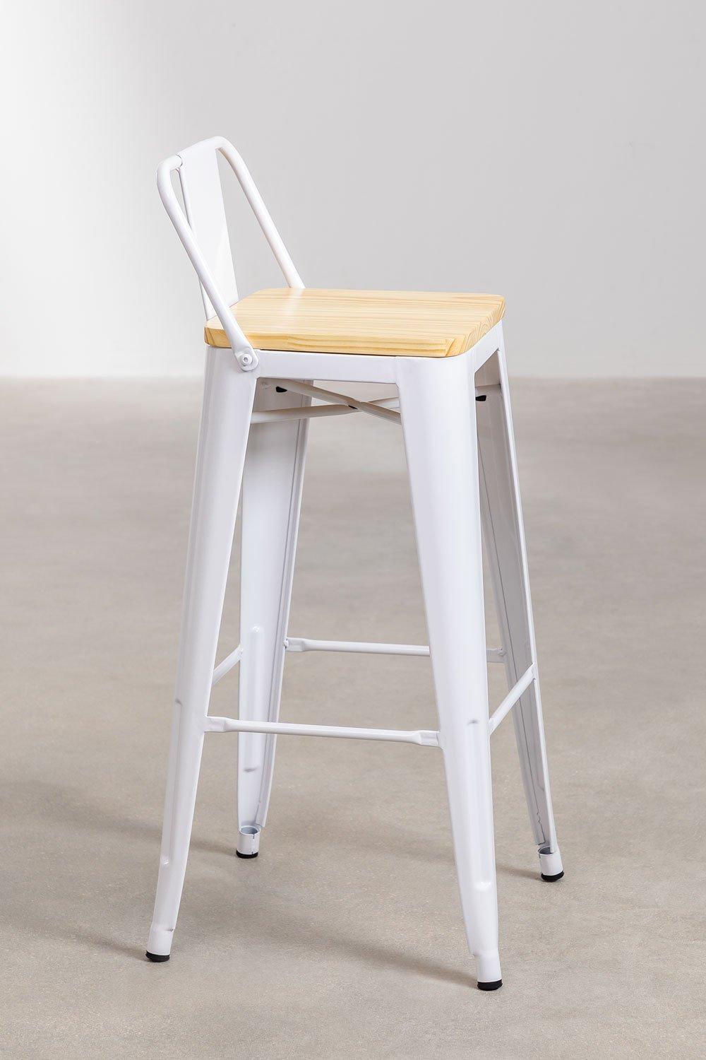 Sklum Tabouret Haut Avec Dossier 75cm En Acier Blanc LIX