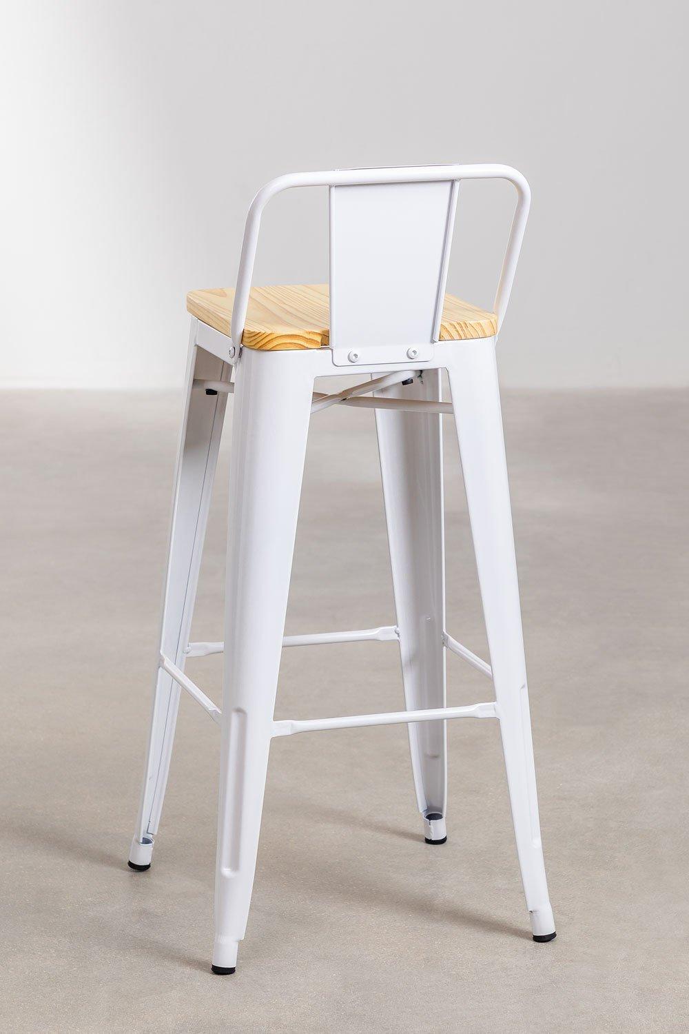 Sklum Tabouret Haut Avec Dossier 75cm En Acier Blanc LIX
