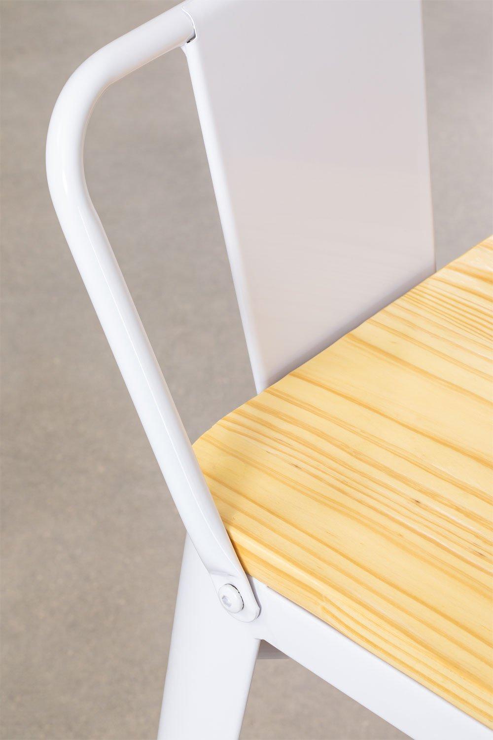 Sklum Tabouret Haut Avec Dossier 75cm En Acier Blanc LIX