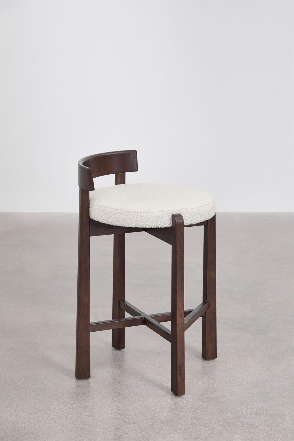 Sklum Tabouret Haut En Bois De Chêne Et Revêtement Manila