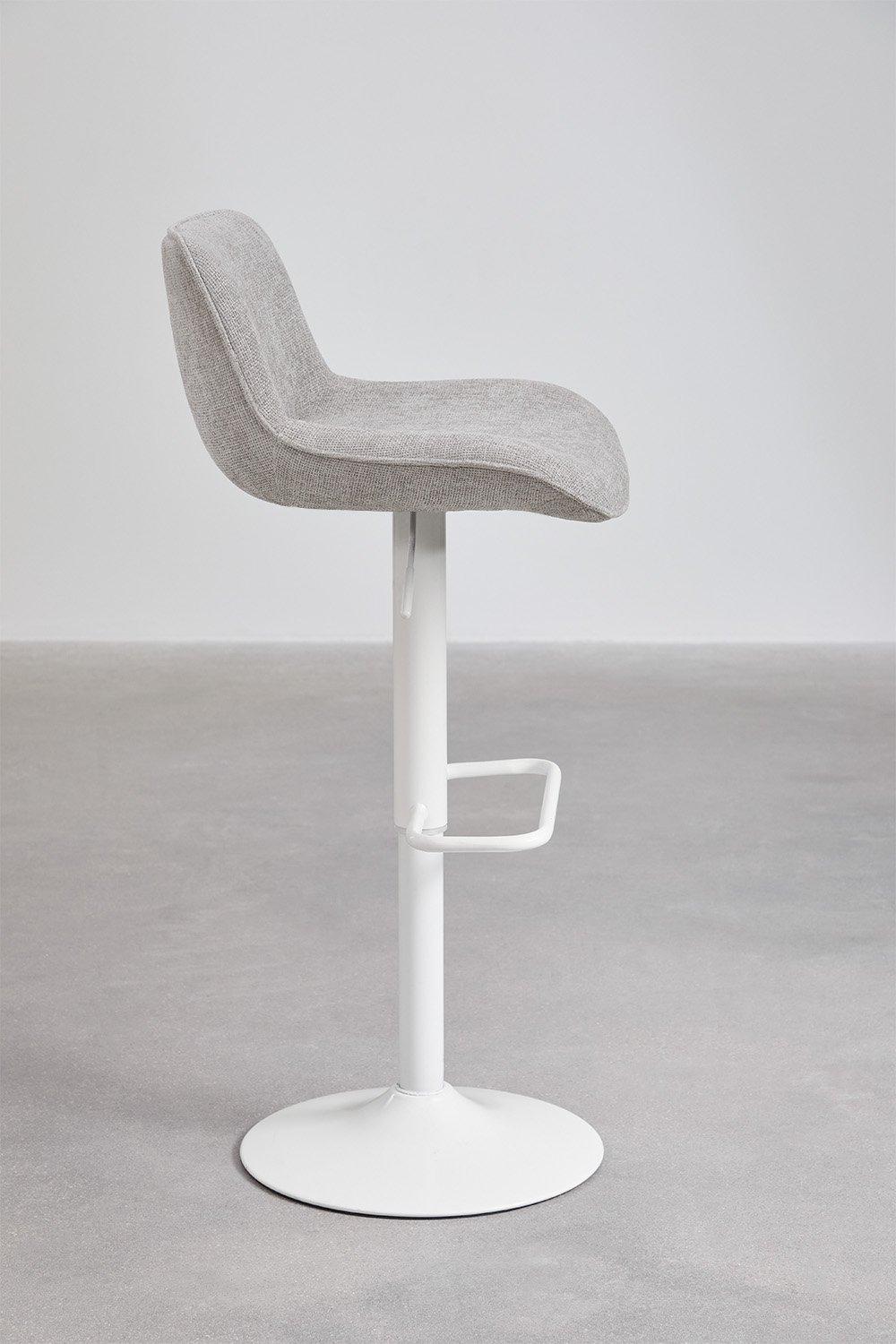 Sklum Tabouret Haut Réglable Avec Dossier En Tissu Gris Clair Igarasi