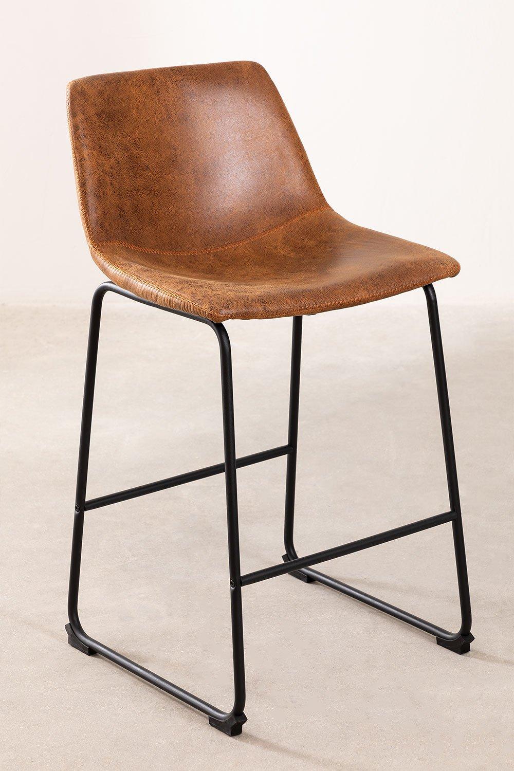 Sklum Taburete Alto 65cm En Polipiel Camel Ody Style