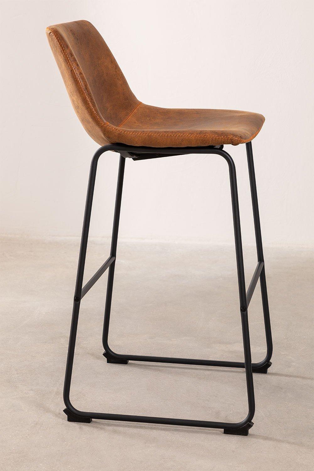 Sklum Taburete Alto 65cm En Polipiel Camel Ody Style