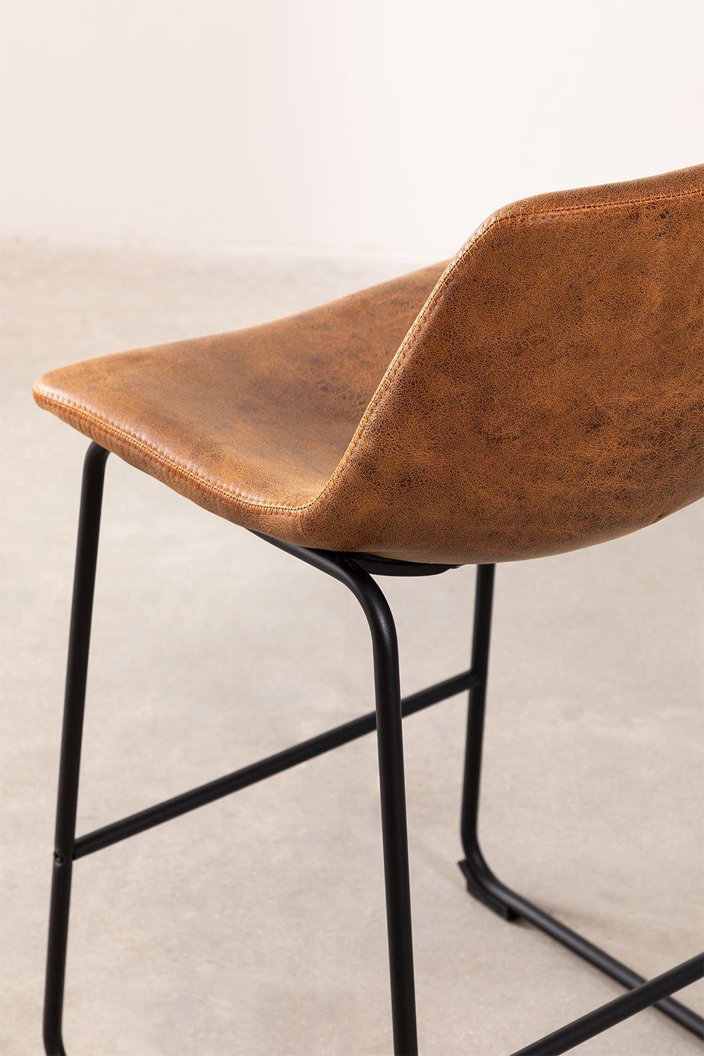 Sklum Taburete Alto 65cm En Polipiel Camel Ody Style