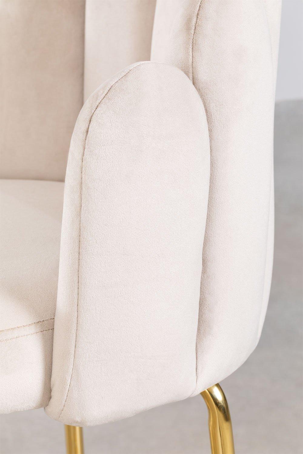 Sklum Taburete Alto 65cm En Terciopelo Beige Crema Markina