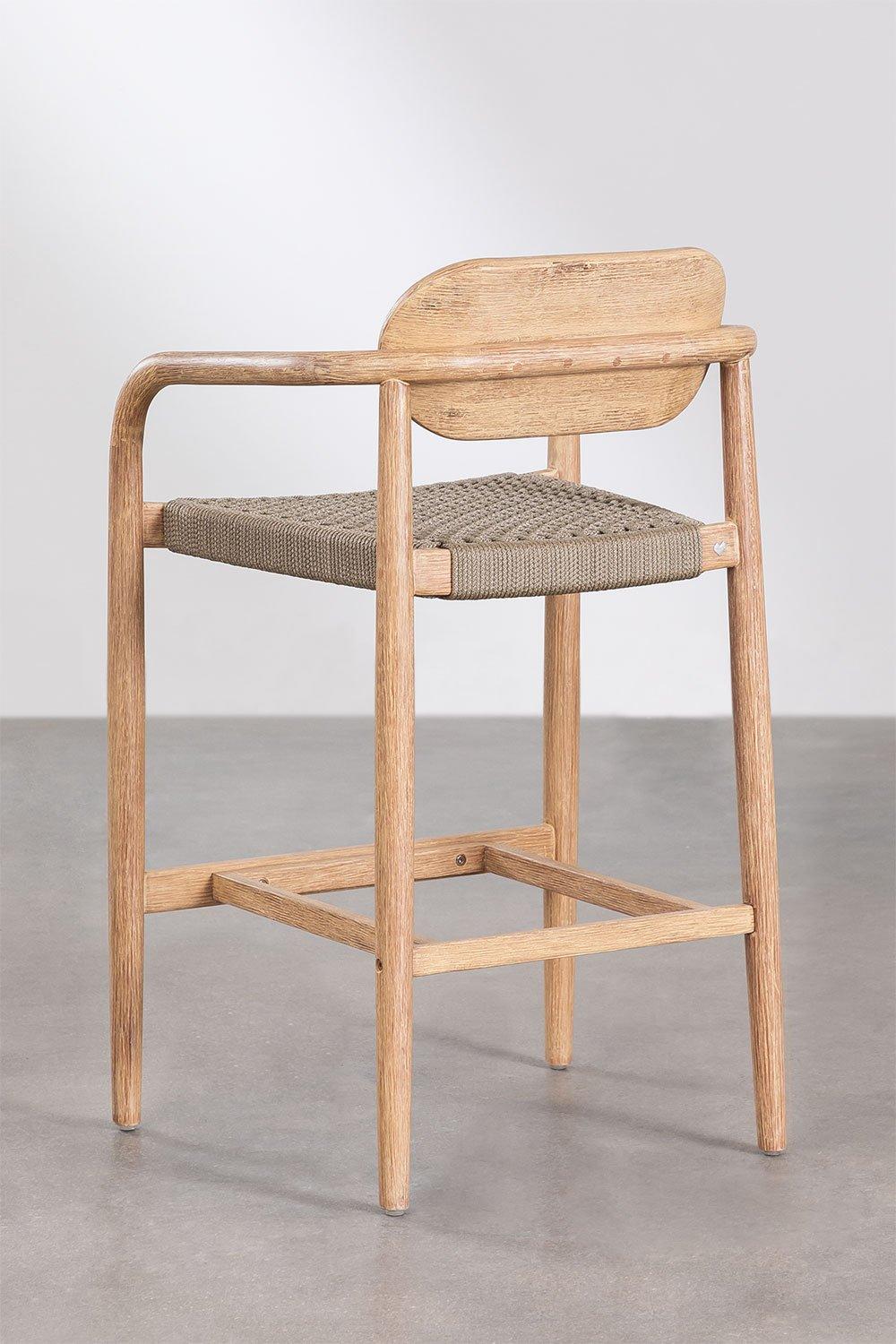 Sklum Taburete Alto 66cm En Madera Marrón Trigo Naele