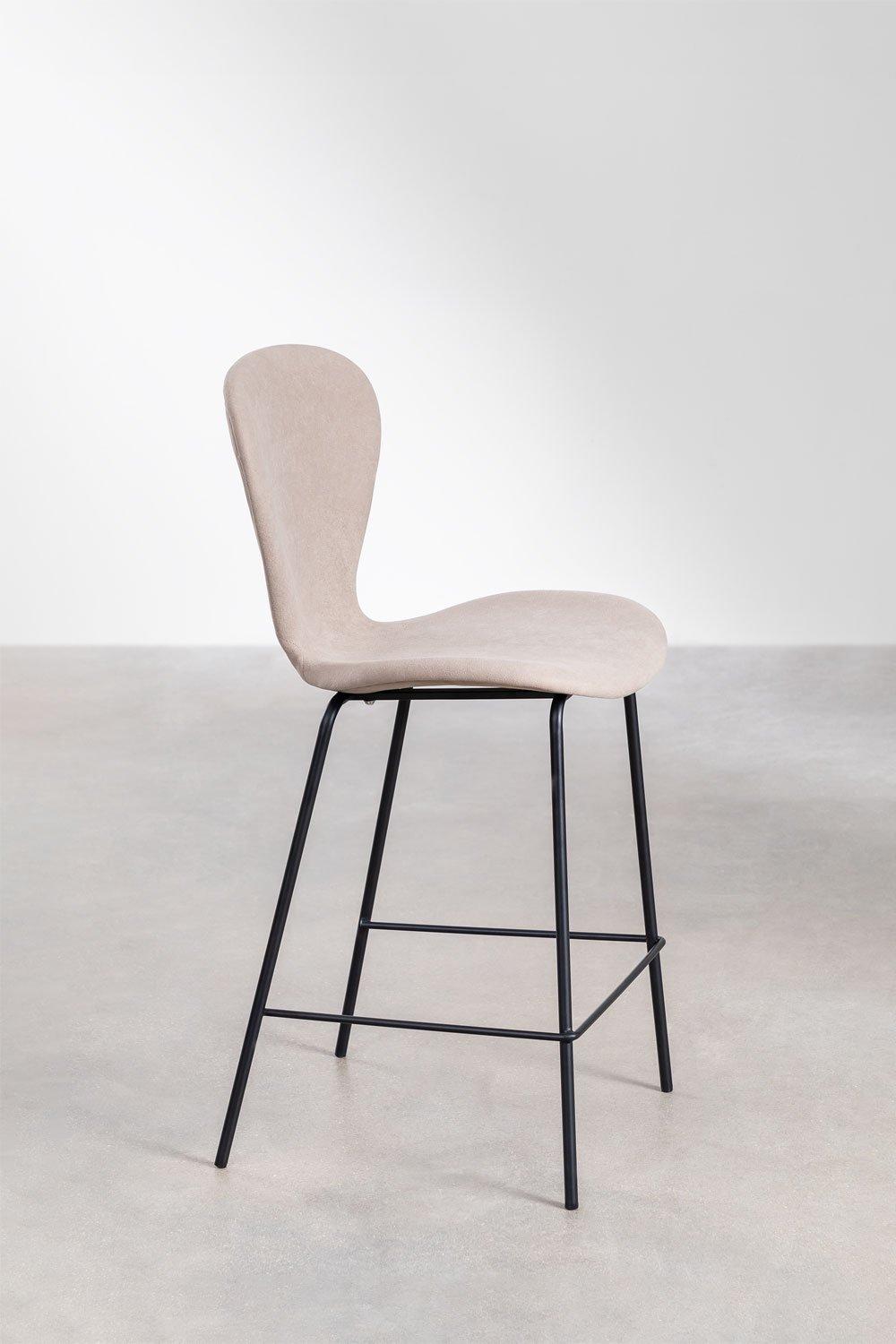 Sklum Taburete Alto 66cm Marrón Nude Claro Y Patas Negras Uit
