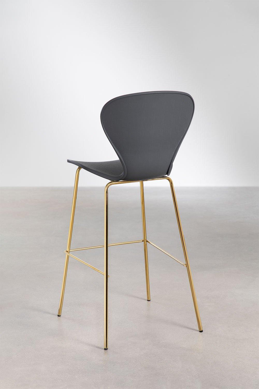 Sklum Taburete Alto 76cm Gris Oscuro Y Patas Doradas Uit