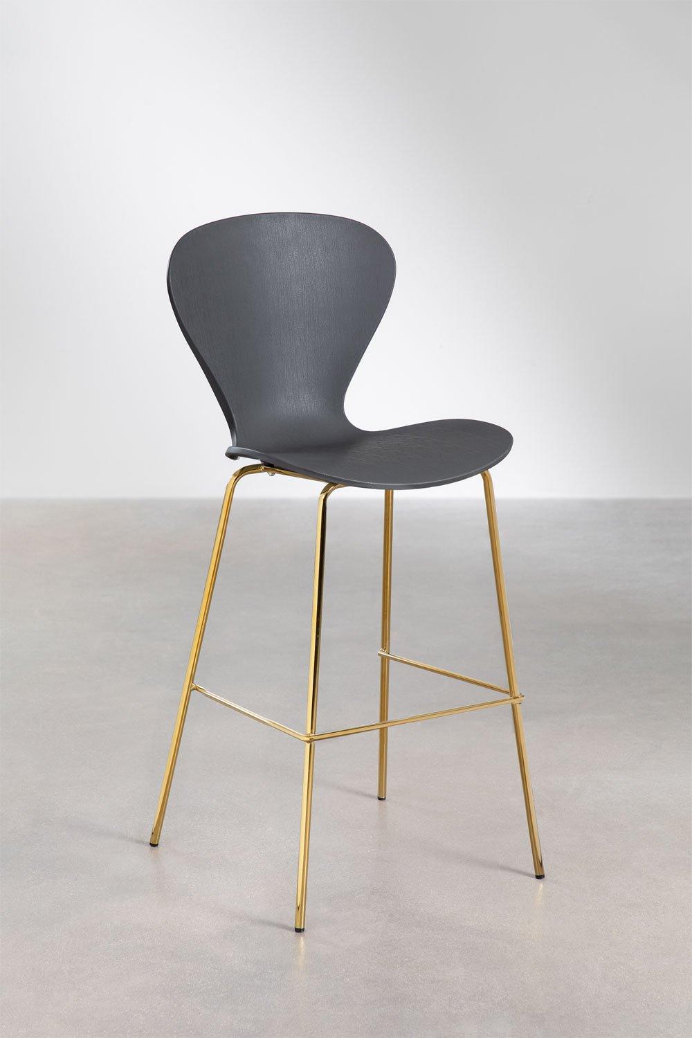 sklum Taburete alto 76cm gris oscuro y patas doradas Uit
