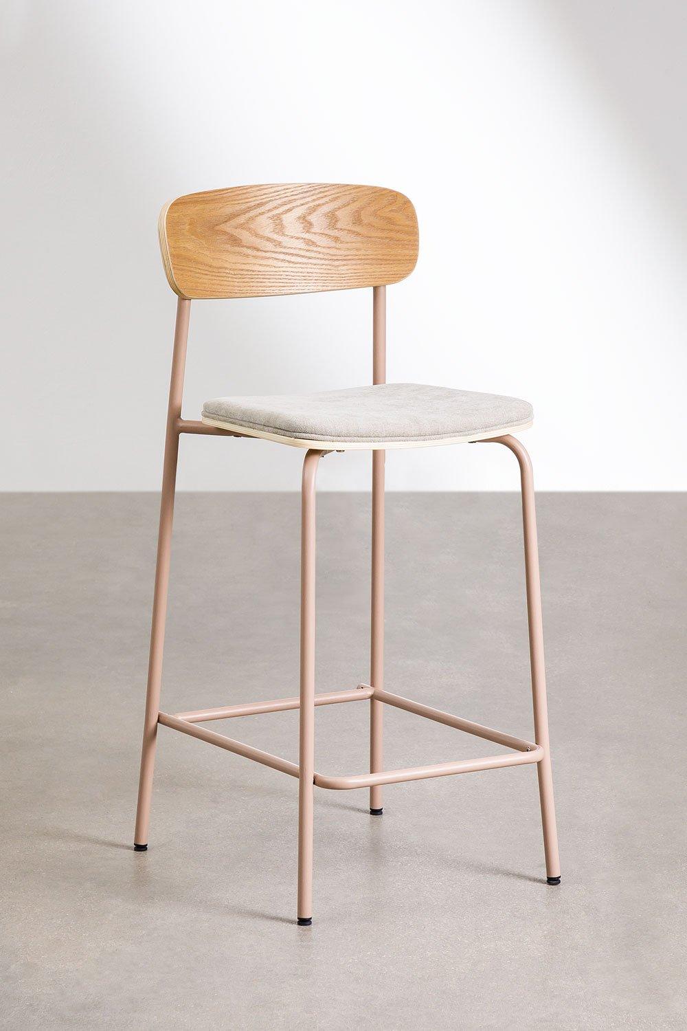 Sklum Taburete Alto Apilable 65cm En Hierro Y Madera Wilpier