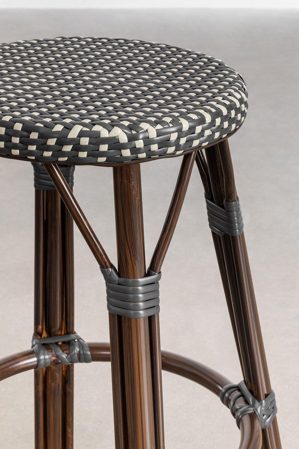 Sklum Taburete Alto Apilable 75cm En Ratán Sintético Gris Grafito Brielle Bistro