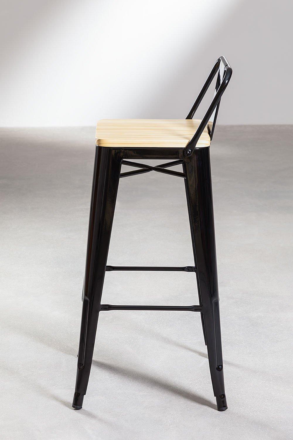 Sklum Taburete Alto Con Respaldo 75cm En Acero Negro LIX