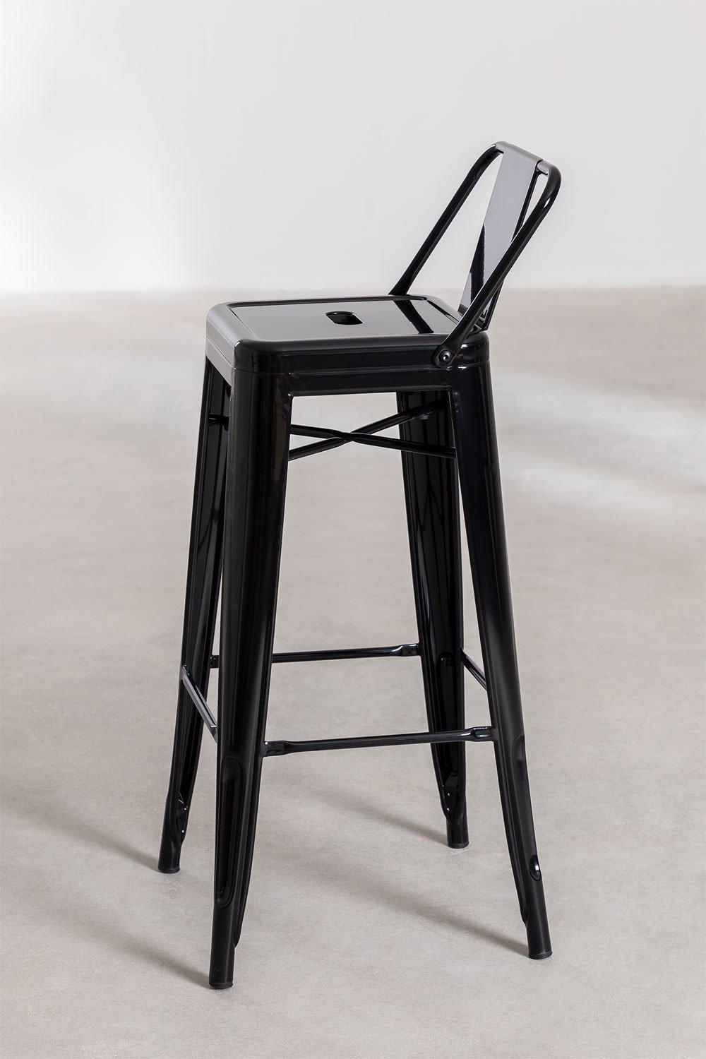 Sklum Taburete Alto Con Respaldo 76cm En Acero Negro LIX