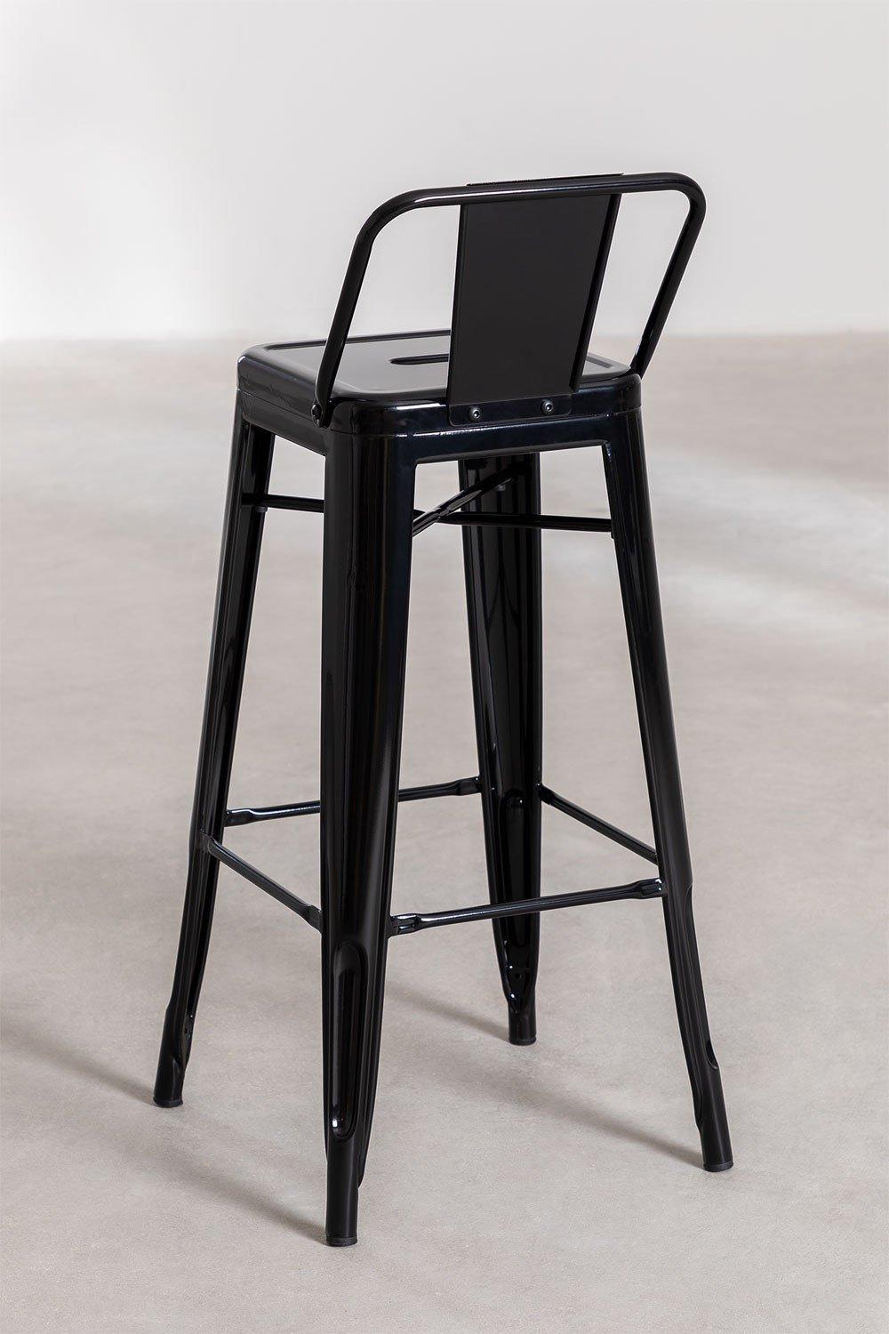 Sklum Taburete Alto Con Respaldo 76cm En Acero Negro LIX
