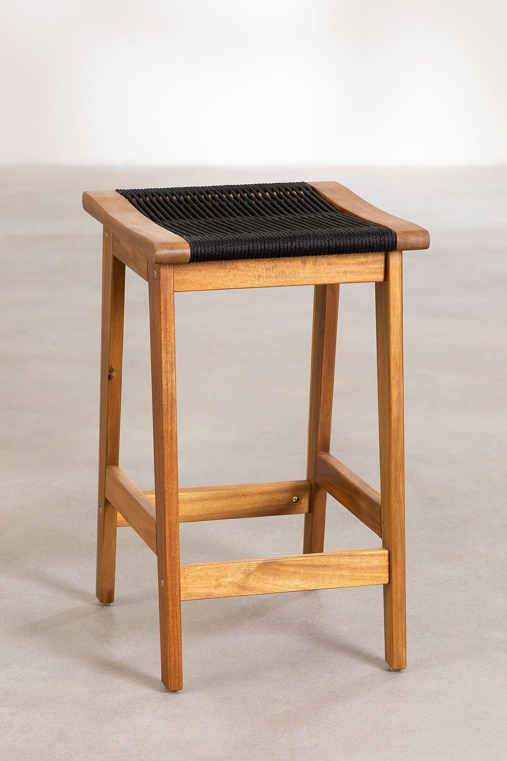 Sklum Taburete Alto De Jardín 65cm En Madera Negro Tenay