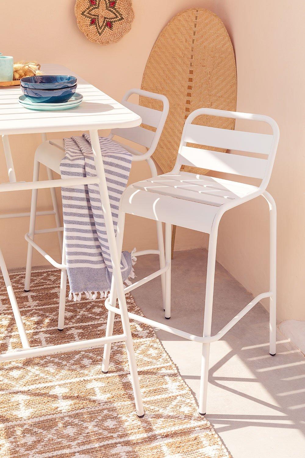 sklum Taburete alto de jardín apilable 76cm blanco Janti