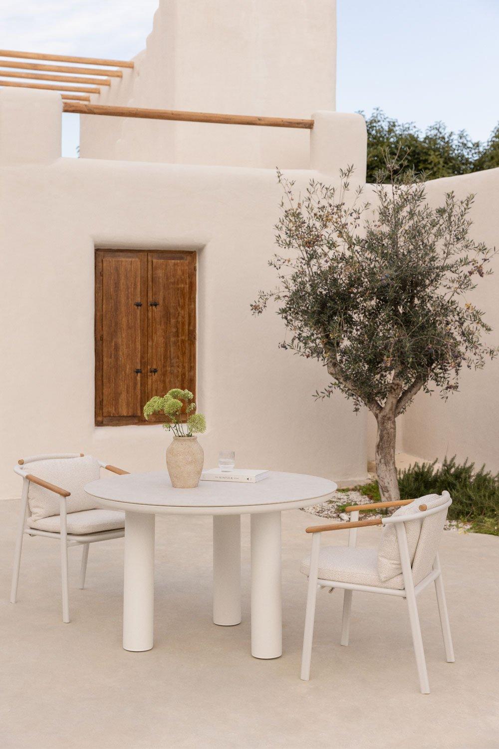 sklum Tavolo da giardino rotondo Arken Ø120 cm in ceramica e alluminio