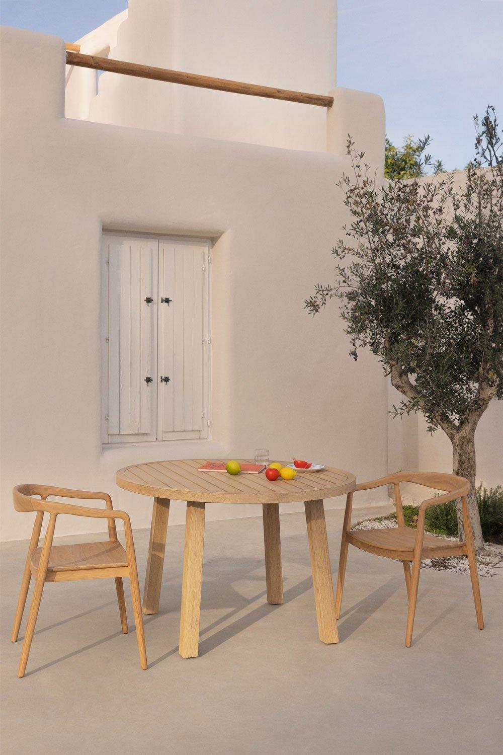 sklum Tavolo da giardino rotondo Ø120 cm in legno di acacia Dubai