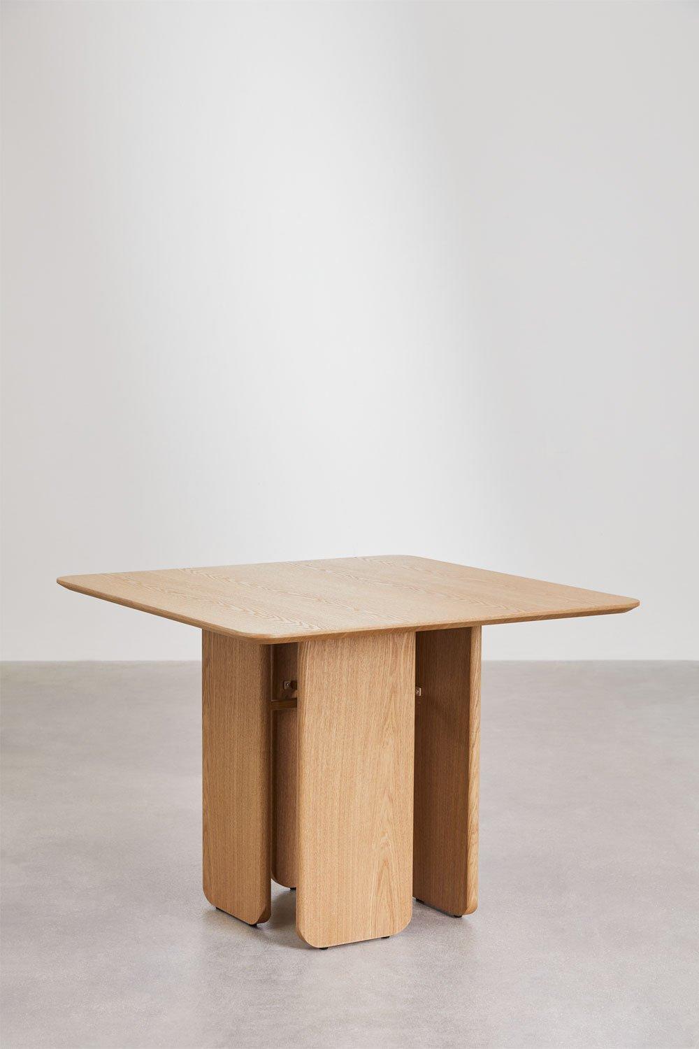 Sklum Tavolo Da Pranzo Quadrato 100x100 Cm In MDF E Impiallacciatura Di Frassino Ginger
