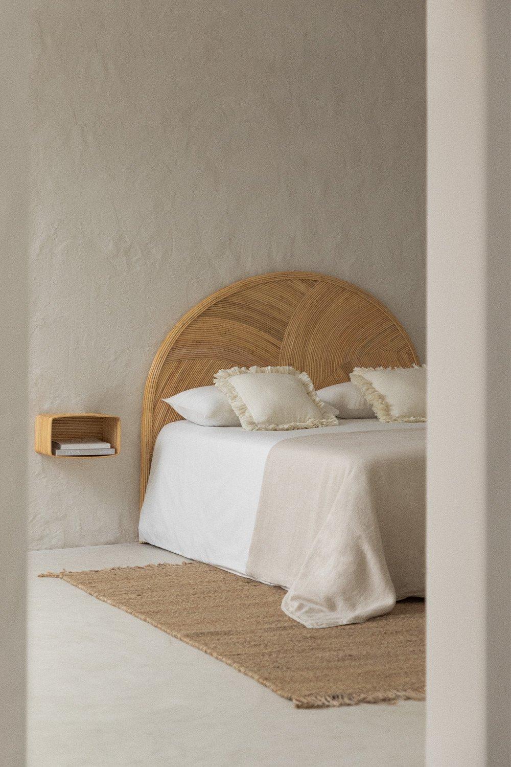 sklum Tête de lit 150cm en rotin marron naturel Vauru