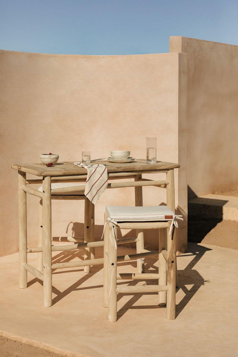 sklum Tuin hoge rechthoekige tafel 135x65cm in teakhout Narel