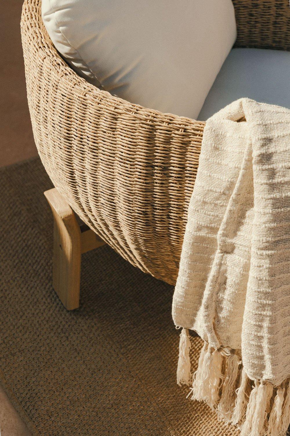 Sklum Tuinset Met 2 Fauteuils En Salontafel In Acaciahout En Rotan Leilan