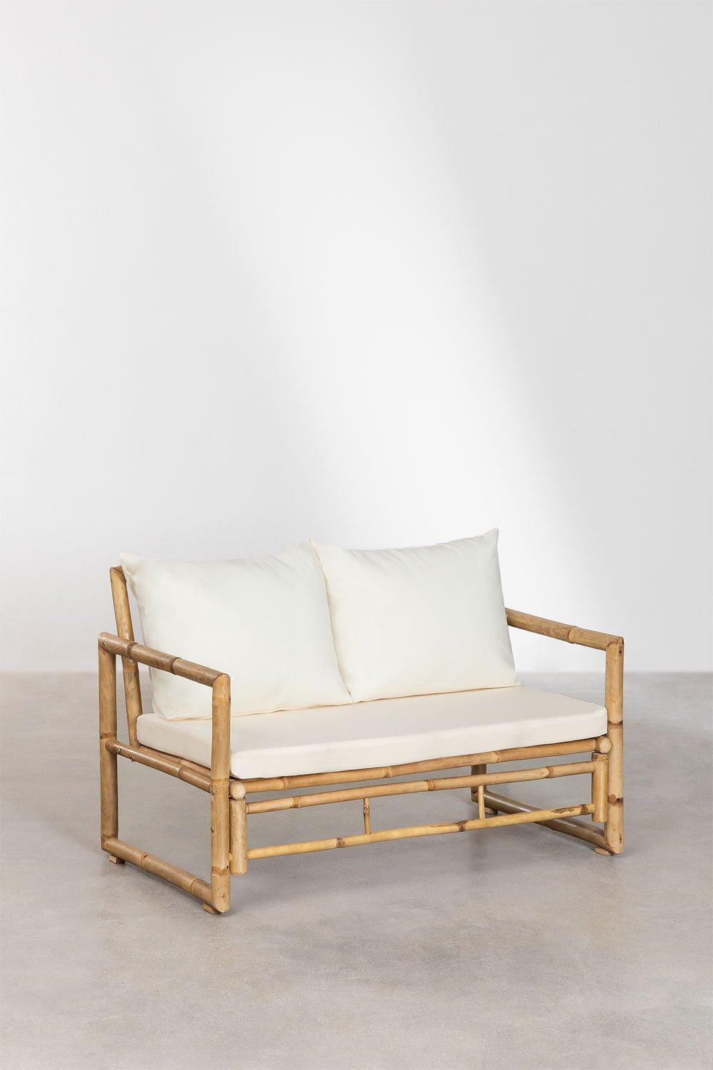 Sklum Tuinset Met 2-zitsbank 2 Fauteuils En Livayna Bamboe Salontafel