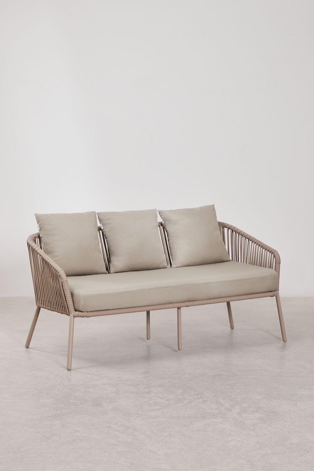 Sklum Tuinset Met 2-zitsbank 2 Fauteuils En Salontafels In Aluminium En Gevlochten Touw Arhiza