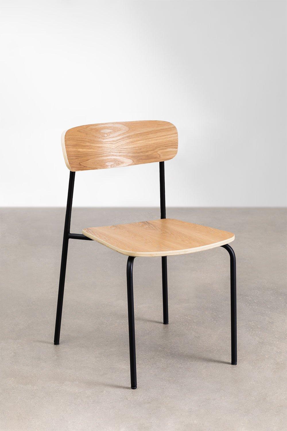 Sklum Wilpier Stackable Dining Chair In Iron And Wood